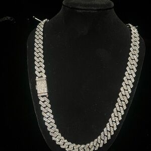 Elegant Silver 12mm Miami Cuban Link Necklace